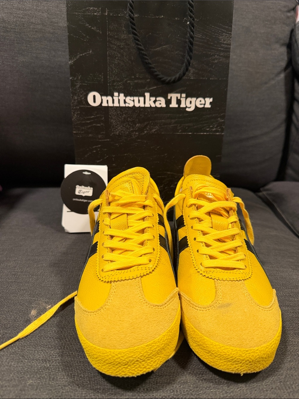 Onitsuka Tiger by Asics Men’s Yellow Sneakers with Black Stripes